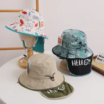 Детски шапки и шапки за момчета 1-4 години, дишаща солнцезащитная шапка лятна шапка с широка периферия, рибар шапка за момичета