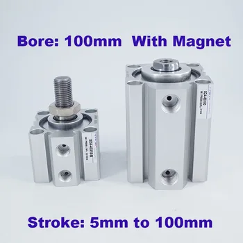 Диаметър 100 мм ход на буталото 5/10/20/25/30/40/50/60/75/100 мм производителите на пневматични цилиндри SDAS100 компактен цилиндричен магнит с двойно действие