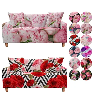 Еластичен калъф за дивана с флорални мотиви с принтом рози, калъфи за мебели на облегалките на 