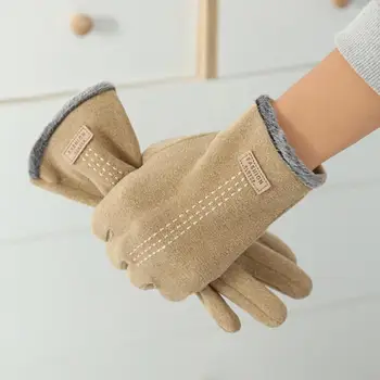 Еластични ръкавици със сензорен екран, мъжки зимни колоездене, ски ръкавици, топло ветроупорен, съвместими със сензорен екран