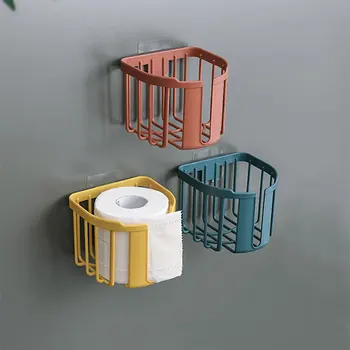 Етажерка за баня, Кухненски кутия за салфетки, монтиран на стената рафтове за съхранение на самозалепваща хартия, Държач за тоалетна хартия, Закачалка за ролка хартия