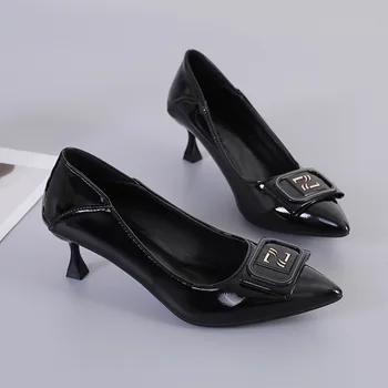 Жена темперамент, дизайн, стил, високи токчета, лято 2023, Нова мода, удобни тънки обувки с остър ток, гъвкави тънки обувки