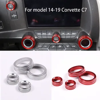 За Chevrolet Corvette C7 2014-2019, дръжка за регулиране на силата на звука на автомобилния климатик от алуминиева сплав, покритие на капака, Автостайлинг, аксесоари за интериора