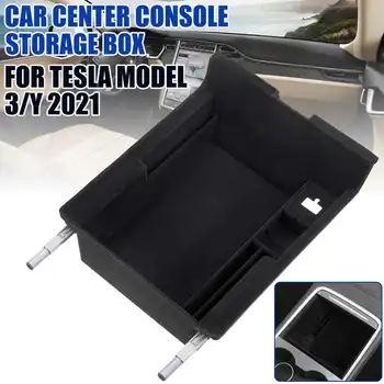 за Tesla, Модел 3 Модел Y 2021 2022 Авто централна кутия за съхранение с USB-кабел за трансфер на данни Дизайн дупки Подлакътник, Централна конзола кутия контейнер