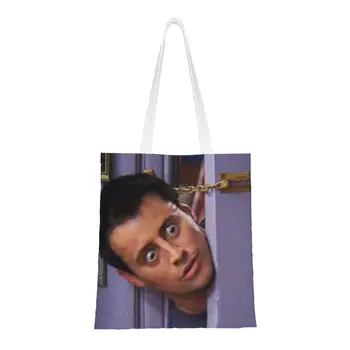 Забавна чанта за пазаруване с принтом Kawai Джоуи Триббиани, Множество холщовая чанта за пазаруване, класическа чанта за приятелите от тв-шоу