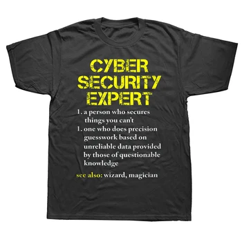 Забавни Тениски Експерт По Дефиниция на кибер сигурността, Компютърен Инженер, Графична Градинска Дрехи С Къс Ръкав, Подаръци За Рожден ден, Лятна тениска