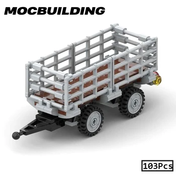 Земеделска ремарке MOC с сетчатыми ограждениями, подходящ за превозни средства, трактор 60287, автомобилни тухли, модифицирани строителни блокове, детски играчки 