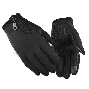 Зимни велосипедни ръкавици, колоездене, Топли ръкавици за сензорен екран и пълни с пръсти, Водоустойчив улични ръкавици за колоездене, ски, мотор,