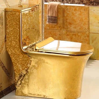 злато перлено бял сифон за ватерклозета, водосберегающий европейския тоалетна чиния, моноблок цвят, ретро мебели за баня, мебели за баня