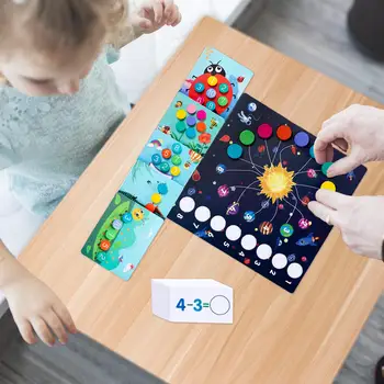 Играчки за броене на Монтесори Развиване на Дървени изделия за координация на Математическо събиране и изваждане Играчка за обучение в детската градина Начало Декор