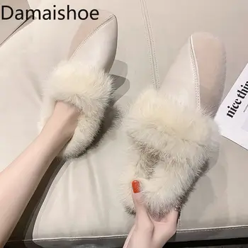 Известната в Интернет е удобен кожен обувки с квадратни пръсти, на равна подметка в Британския стил За улицата, дамски нова мода топло памучен обувки