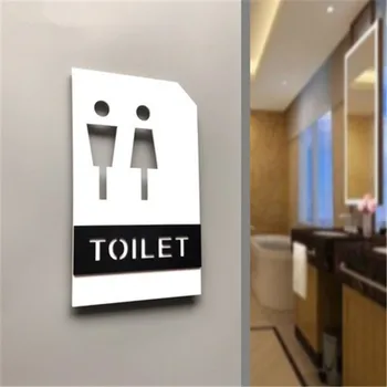 Изсечен знак върху вратата на Тоалетната, мъжки, дамски Стикер за стена, Плоча, с посочване на номера на хотела, акрилна плоча с номер дома по Поръчка