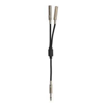 кабел-адаптер за стереоразветвителя 6,35 мм 1/4 инча, свързващ щекер за двойни конектори 6,35 мм