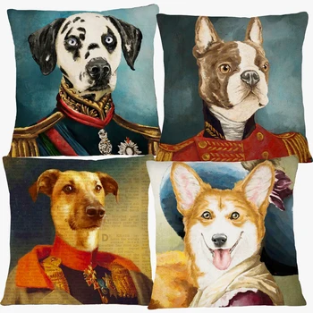 Калъф за възглавници с куче-джентълмен, Далмация, corgi, мопс, Орел, Елен, луксозна калъфка с портрет принтом