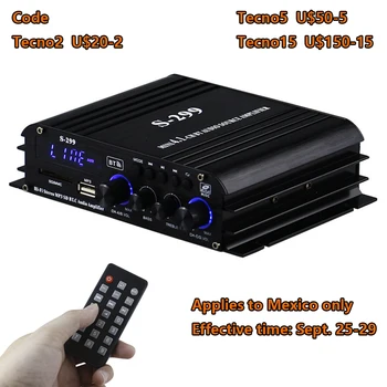 Канален Усилвател, Усилвател За Домашно Кино 4*40 W 4.1 Аудио, Bluetooth Усилвател USB/SD AUX Дистанционно Управление S-299 AMP