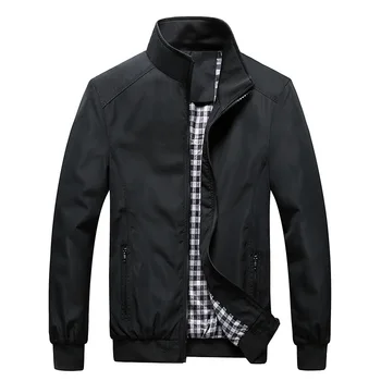 Качествена однотонная ежедневни яке-бомбер, мъже, пролетно-есенна връхни облекла, спортни облекла в стил мандарин, мъжки якета за мъжки палта M-5XL 6XL 7XL