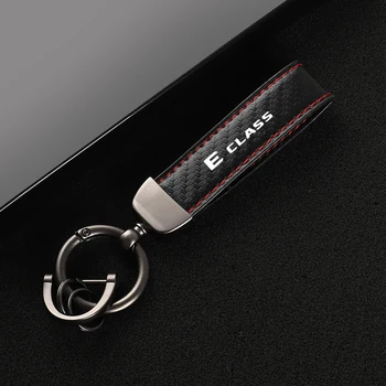 Кожена кола ключодържател с катарама-подкова бижутериен ключодържател Mercedes Benz E-CLASS с логото на Аксесоари за Автомобили