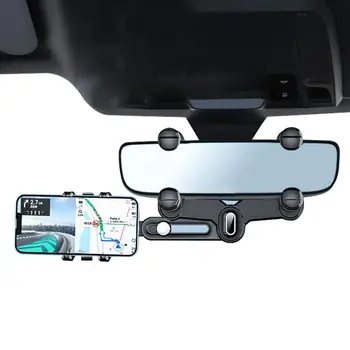 Кола за телефон с възможност за завъртане на 360 градуса, автоматично огледало за обратно виждане, окачен скоба за седалка, скоба за мобилен телефон, мултифункционален държач