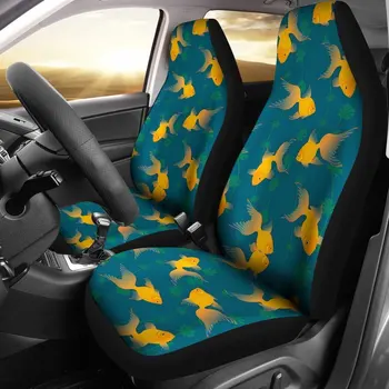 Комплект калъфи за автомобилни седалки с шарките на златни рибки, 2 бр., аксесоари за кола, калъф за седалка