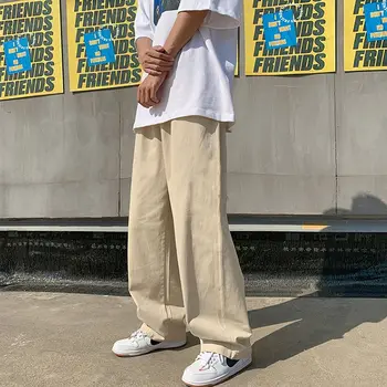 Корейската версия на мъжкия свободно сесии, директни улични красиви панталони, всекидневни модерен панталон в тънките сечение, улични готически универсални панталони