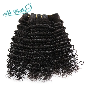 Косата Ali Grace бразилският дълбока Вълна 4 греда 100% Човешка коса Remy тъкат греди естествен цвят Безплатна доставка