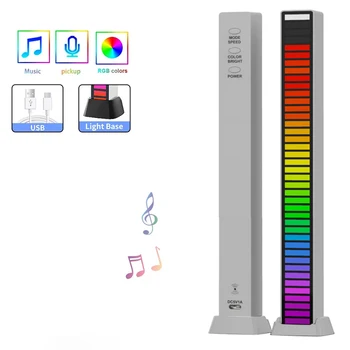 Креативна RGB Музикална озвучителна панел 5V USB 16 / 32Led а приложение за Управление на Led музикален ритъм Нощни светлини Звукосниматель Гласово Околното осветление