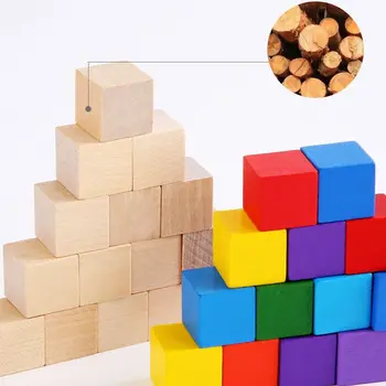 Кубични учебни помагала, Строителни блокчета, Дървени кубчета за начално училище, по математика, Мрежа кубична геометрия, Детски играчки