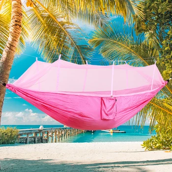 Лесен хамак с комарите мрежа, дишаща преносим хамак с балдахин, быстросохнущий за пътуване на закрито, на открито, на плажа задния двор