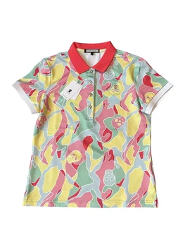 летни дамски ризи за голф с къс ръкав, бързо съхнещи поло блузи, дамски спортни потници игрища на открито 3022