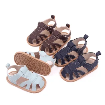 Летни сандали за малки момчета, обикновена, с мека подметка, за първите разходки, плажни обувки за новородени