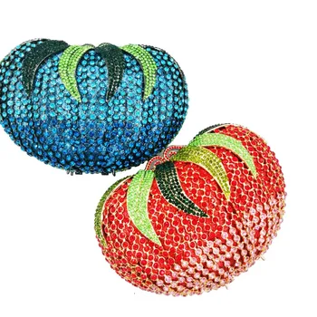 Луксозна плодови дизайнерски Бутиков мини чанта на верига с червени ягоди, клатчи, дамски официални Чанти за партита, гривни SC892