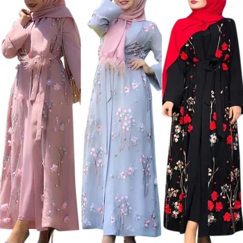 Луксозно мюсюлманската рокля в Рамадан, за жени, Курбан, арабска жена бродерия, Абая, ислямска Турция, парти, Джалабия, марокански облекло