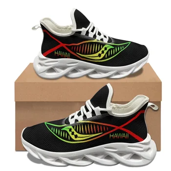 Лятна удобни обувки на платформа с гавайским полинезийским принтом, леки нескользящие маратонки, наградата на улични маратонки за бягане, женски
