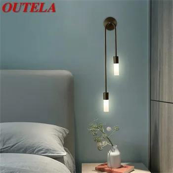 Месинг, с монтиран на стената лампа OUTELA, Модерни Златни аплици, Лесен led Лампа за Дома, Хол
