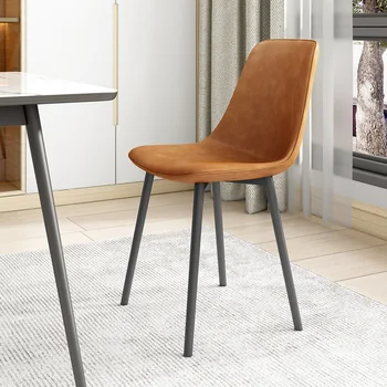 Метални скандинавските столове с модерни черни крака, луксозен Удобен офис маса за хранене, стол за дневна, обзаведен кухненски мебели Comedor За дома
