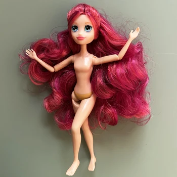 Мини-16 см оригиналната Кукла Розово Коса Движещ съвместно тялото Сладко малко момиче, одевающаяся играчката 