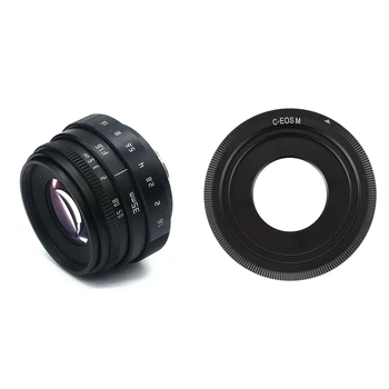 Мини 35 мм F1.6 APS-C Телевизионен Телевизионен леща/Обектив, видео наблюдение и Черен C-Образна Кинообъектив за Canon EOS M