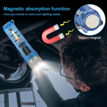 Мини Ключодържател Фенерче led USB Акумулаторна фенерче Преносим Магнитен фенер с Висока Мощност Кемпинговый фенерче на Далечни разстояния