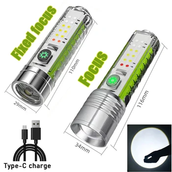 Мини фенерче 18650 за самозащита, бял лазерен led фенерче с висока мощност за къмпинг, фенерче с USB зареждане Lumintop