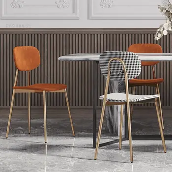 Минималистичные метални трапезни столове за ресторанта на мебели, стол с облегалка, модерен Дизайнерски стол за хранене, за почивка, за творчески домакински стол