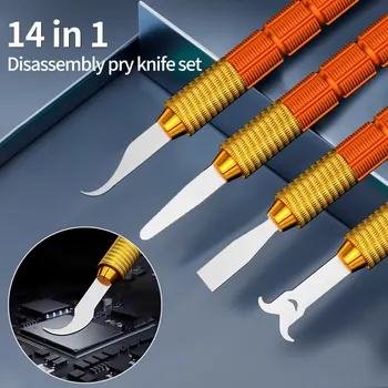 Многофункционален инструмент за ремонт на мобилни телефони 14 в 1, нож за деформация на процесора, дънната платка, твърдия диск, нож за ремонт на чипове, лигав стъргало