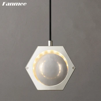 Модерен окачен лампа за кухненски острови; висящи лампи с прозрачна хрустальным топка; Эклатантный hexagonal метален окачен лампа за спални