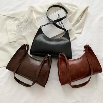 Модерна елегантна чанта за пазаруване, ретро Ежедневни дамски чанти-книги, чанти през рамо, Дамски кожени обикновена чанта на верига за жени 2022