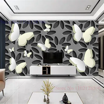 Модерна пеперуда 3D Тапети по поръчка Голяма стенни картини за телевизор, Диван Фон Спалня Начало декор Луксозен стенен плакат