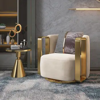 Модерни мебели за дома разтегателен диван и фотьойл за хол луксозно одноместное стол с кожен подлакътник, въртящо се кресло, мебели за почивка