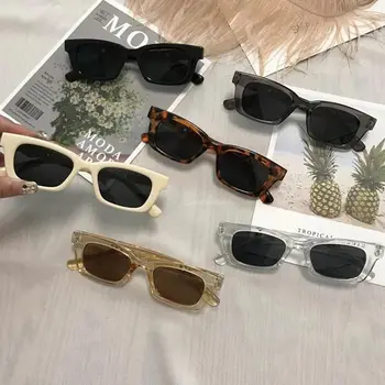 Модерни Правоъгълни Vintage Слънчеви Очила, Маркови дизайнерски дамски слънчеви очила в ретро стил, дамски слънчеви очила с кошачьим око, очила за шофьора