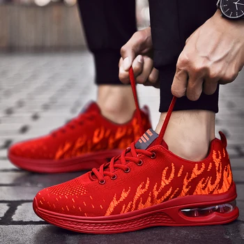 Модни маратонки Red Flame Air за бягане, мъжки улични обувки с дишаща мрежа, маратонки за бягане, мъжки маратонки за фитнес, zapatillas de hombre