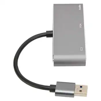 Мултимедиен интерфейс USB3.0 с висока резолюция, VGA адаптер, USB-разделени 1080P екран, безплатен диск, USB хъб, 3 In1