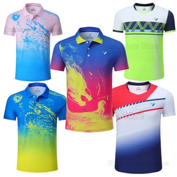 Мъжки и Женски тенис ризи с къс ръкав, спортни тънка тениска за Бадминтон, потници за тенис на маса, тениска за пинг-понг за момчета, риза за бягане във фитнеса