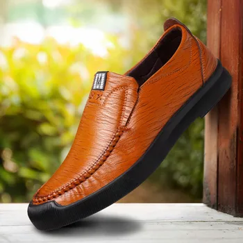 Мъжки обувки от естествена кожа, удобни класически Zapatos De Hombre, луксозен марка 2023, мъжки модел обувки, ежедневни лоферы